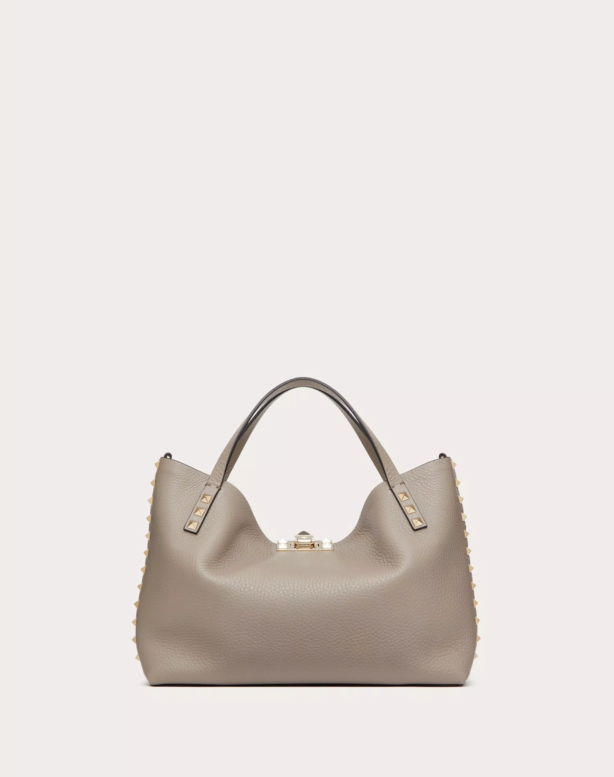 SMALL ROCKSTUD GRAINY CALFSKIN BAG WITH CONTRASTING LINING
